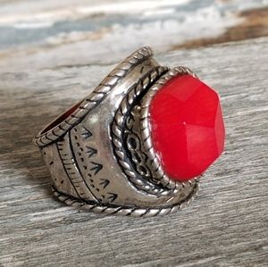Silpada Sterling Silver & Coral Ring
